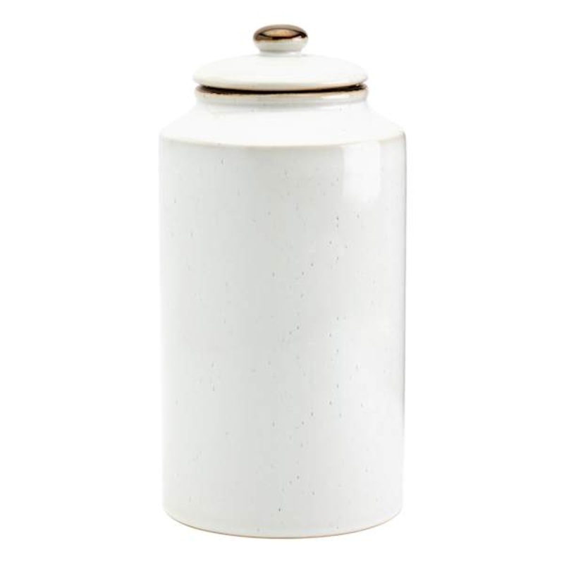 Geneva White Ceramic Canister, Large