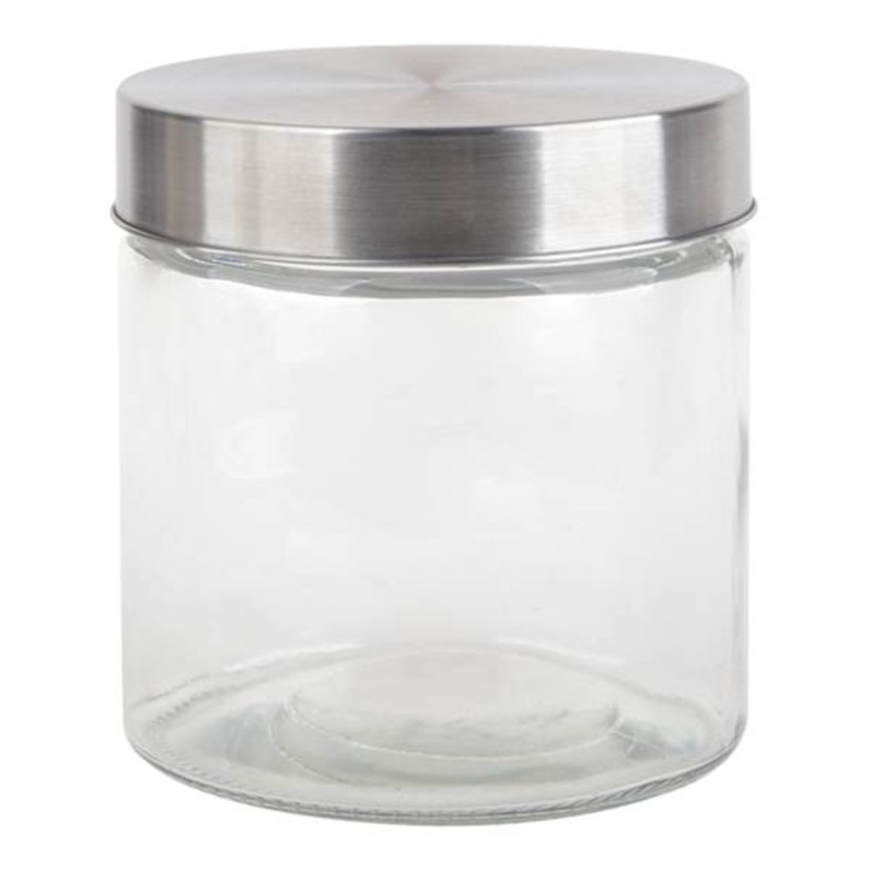 Glass Canister with Screw On Metal Lid, 24oz