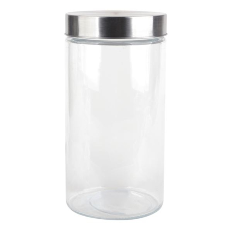 Glass Canister with Screw On Metal Lid, 57oz