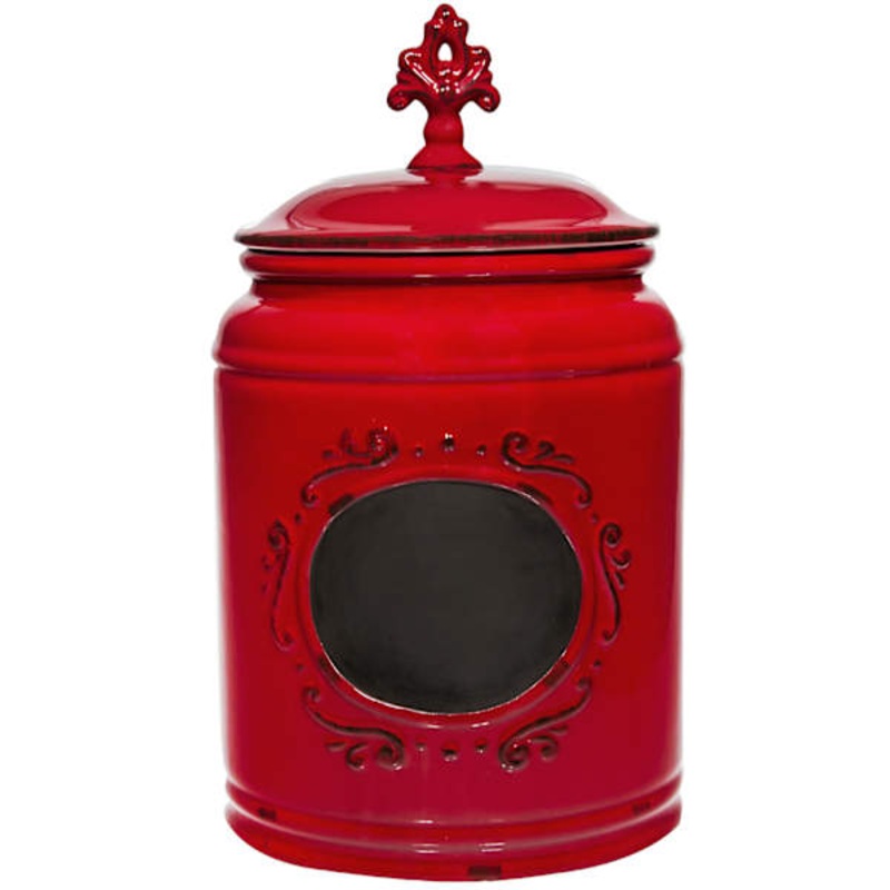 Red Chalkboard Canister, 11.5″