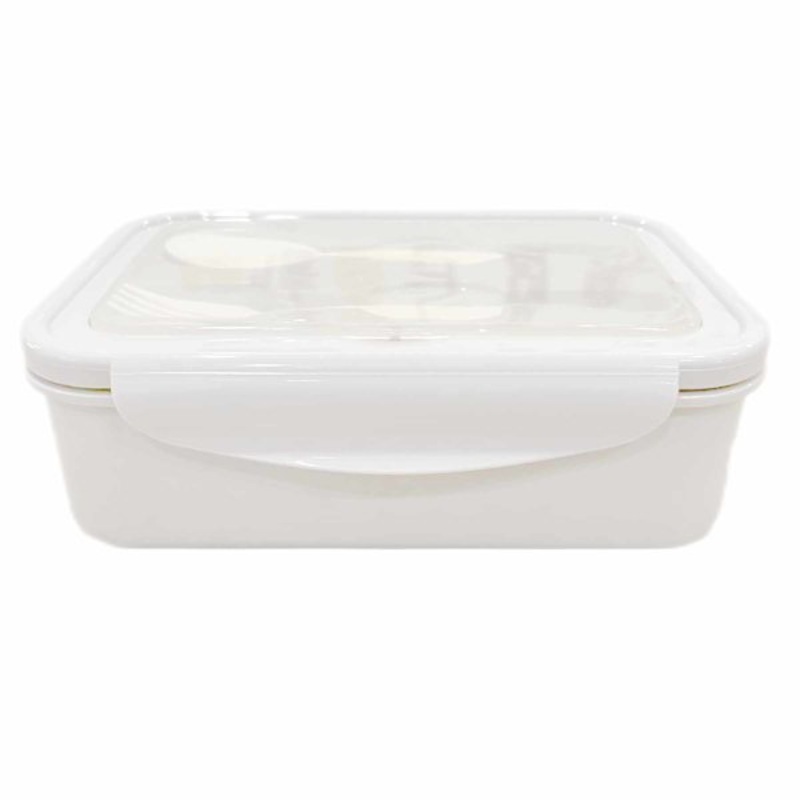 Tan & Orange Bento Box with Utensils