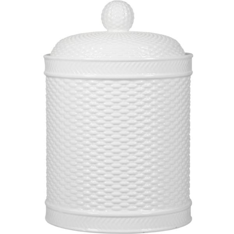 White Basket Weave Canister, 114oz