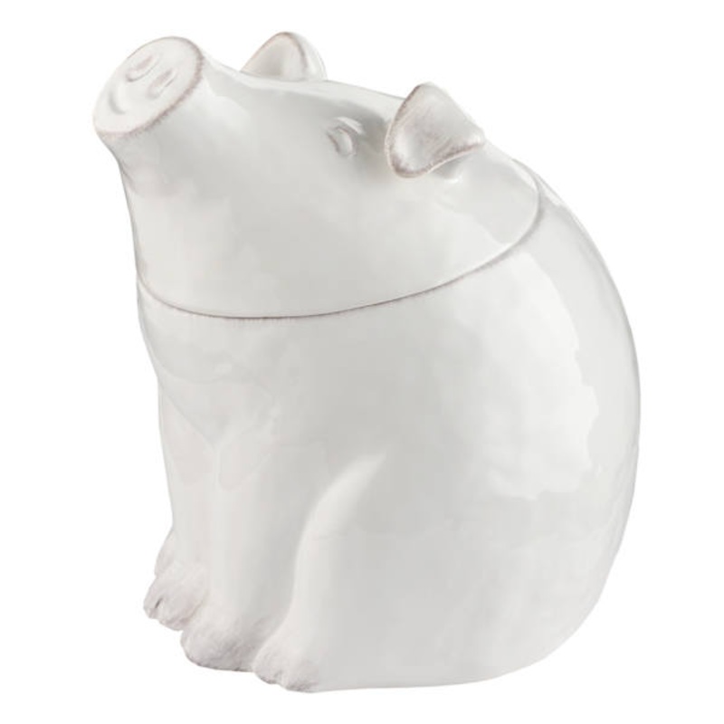 White Ceramic Pig Cookie Jar