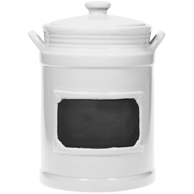 White Chalkboard Canister with Lid, Small