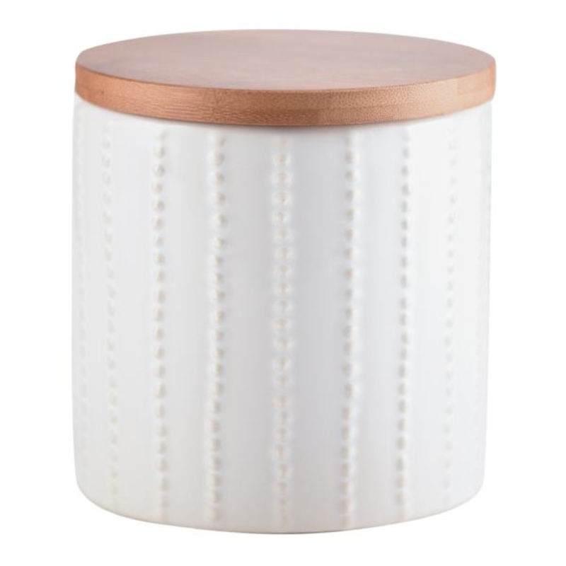 White Dot Stoneware Canister, Small