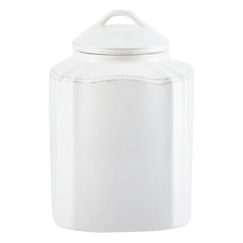 White Scalloped Canister, Medium