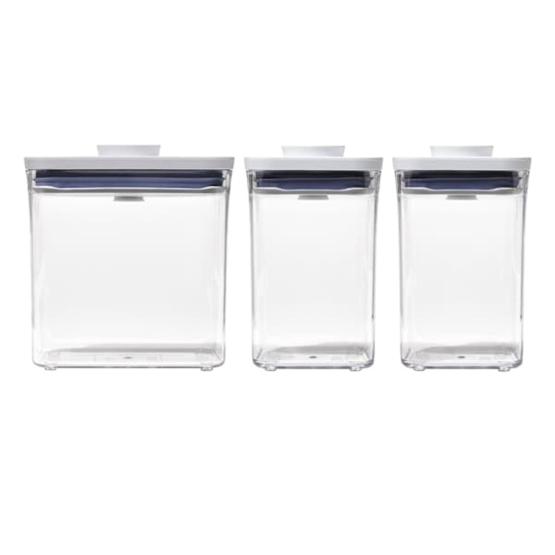 3-Piece Pop Clear Plastic Food Storage Container Set