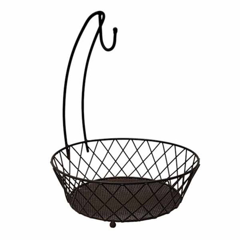 Black Lattice Fruit Basket with Banana Hanger