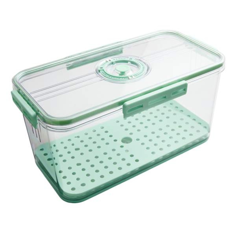 Green Produce Fridge Storage with Date Marker Lid, 5.1l