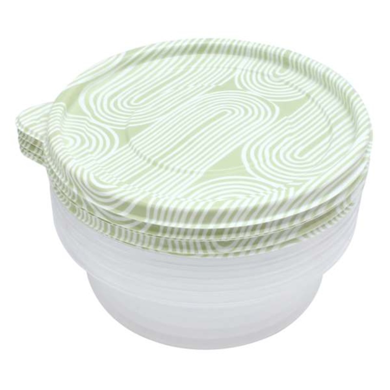 10-Piece Round Green Swirled Food Storage Containers
