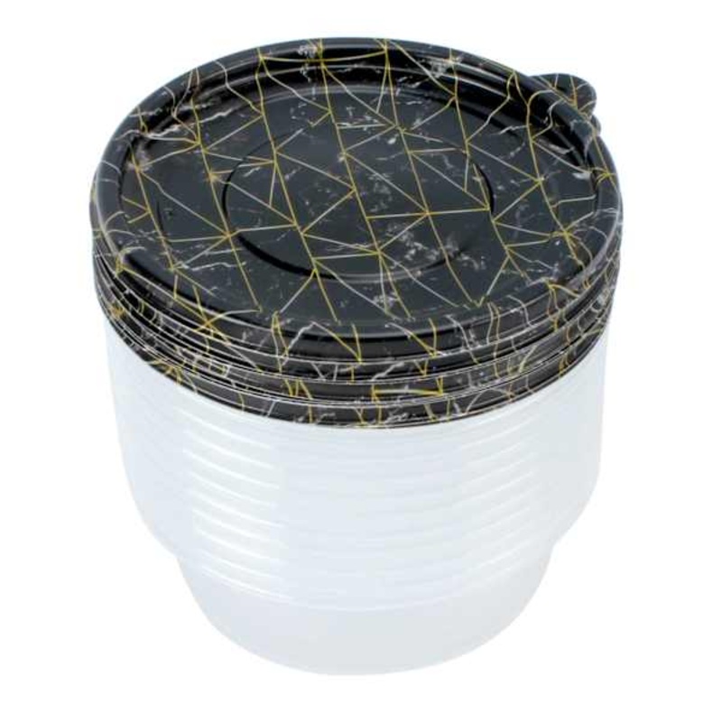 20-Piece Black & White Round Food Storage Set