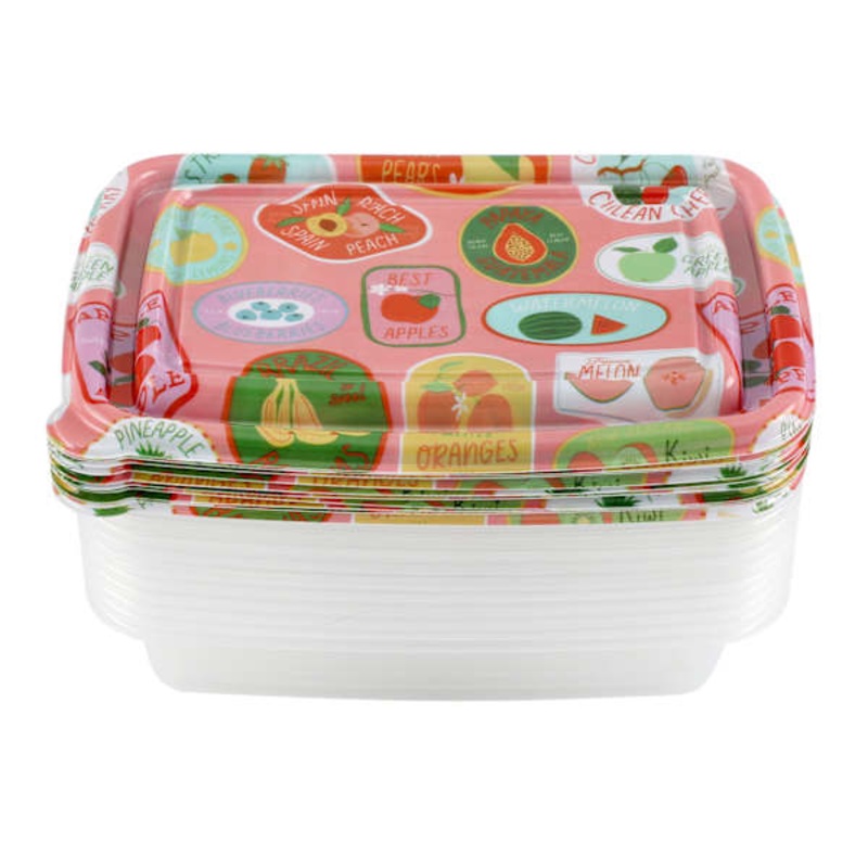 20-Piece Summer Stickers Rectangle Food Storage Set