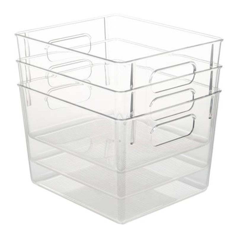 3-Pack Square Pantry Bin, Medium