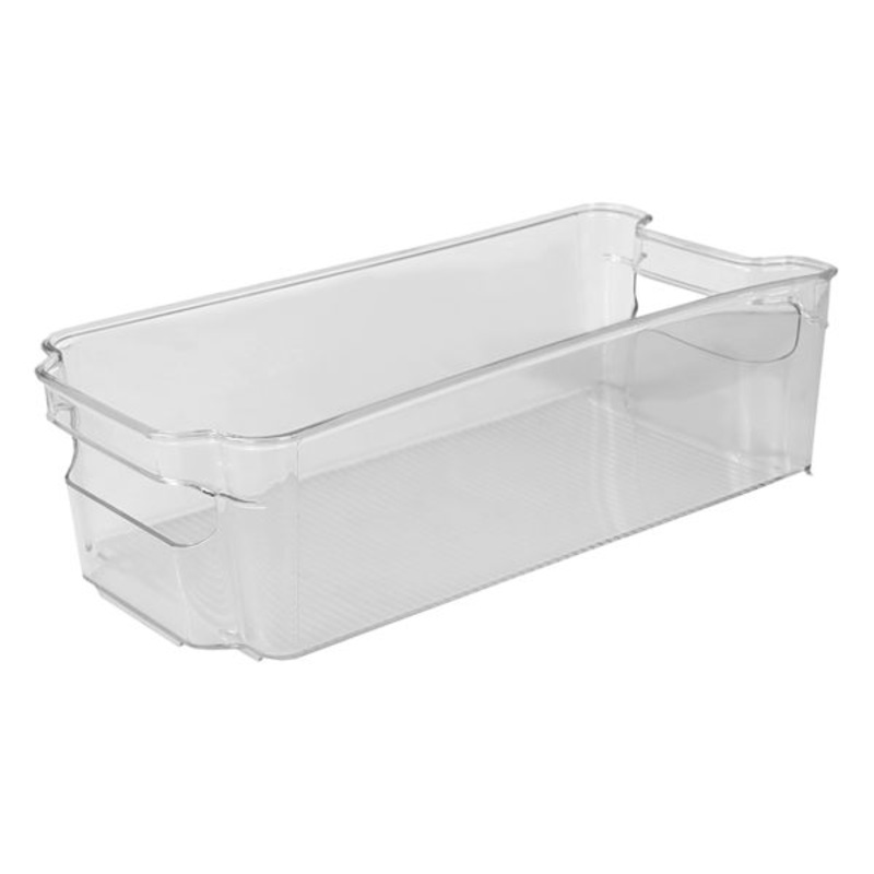 Clear Fridge Organizer Bin with Handles, Medium