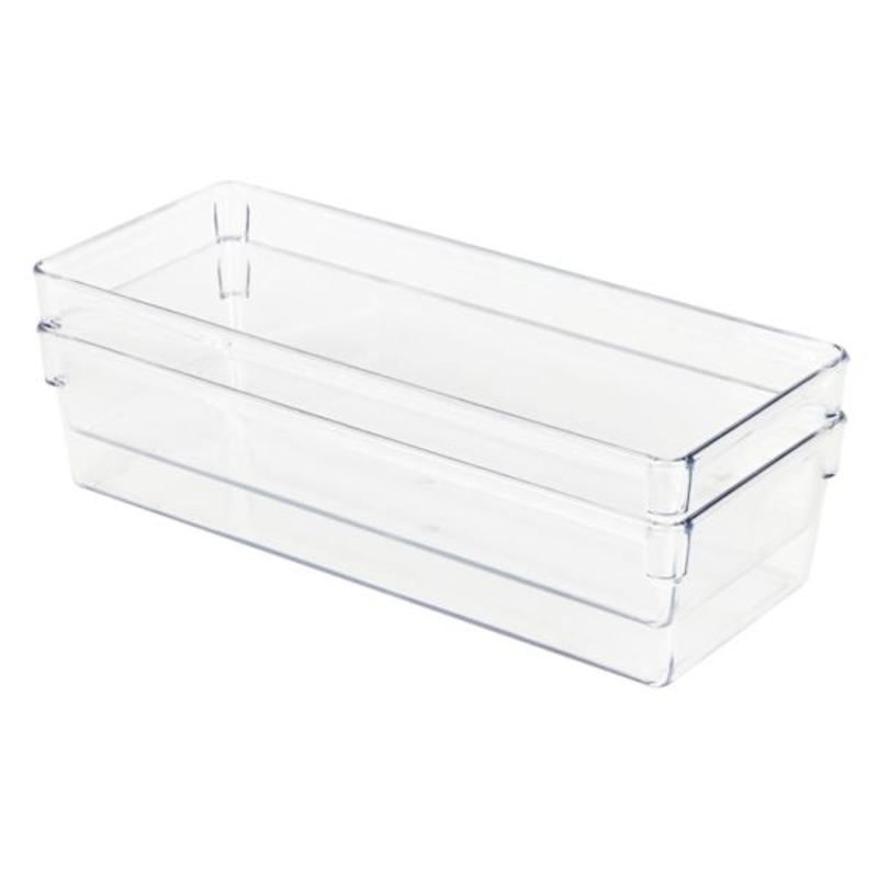 2-Pack Clear Organizer Bin Set