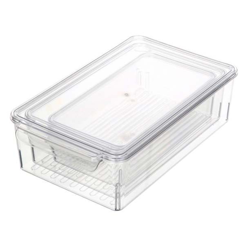 3-Piece Clear Fridge Organizer, Large