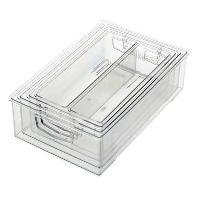 3-Piece Clear Fridge Organizer, Medium