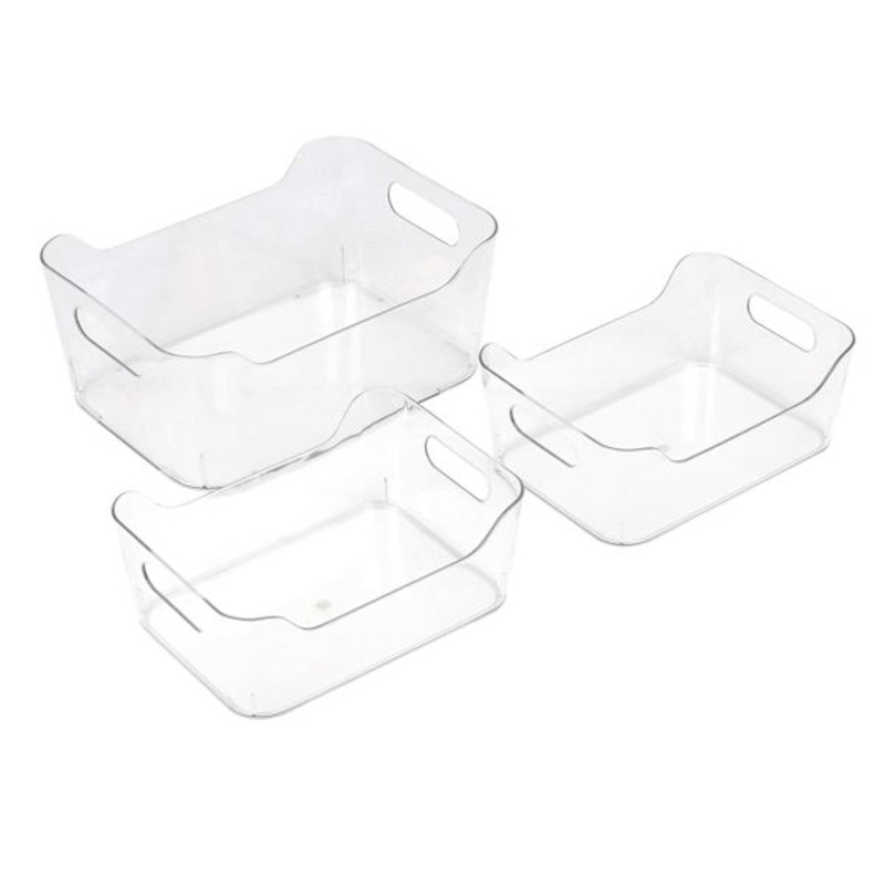 3-Piece Clear Fridge Organizer Set