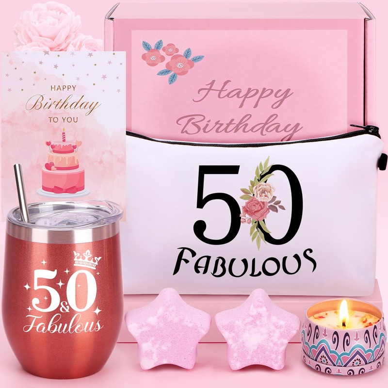 50th Birthday Pamper Gifts for Women 50th Unique Birthday Hampers for Her Birthday Present for Women 50 Year Old Lady Birthday Gifts Birthday Basket Gifts for Mum Friend Sister Bestie Turning 50 D 50th Birthday