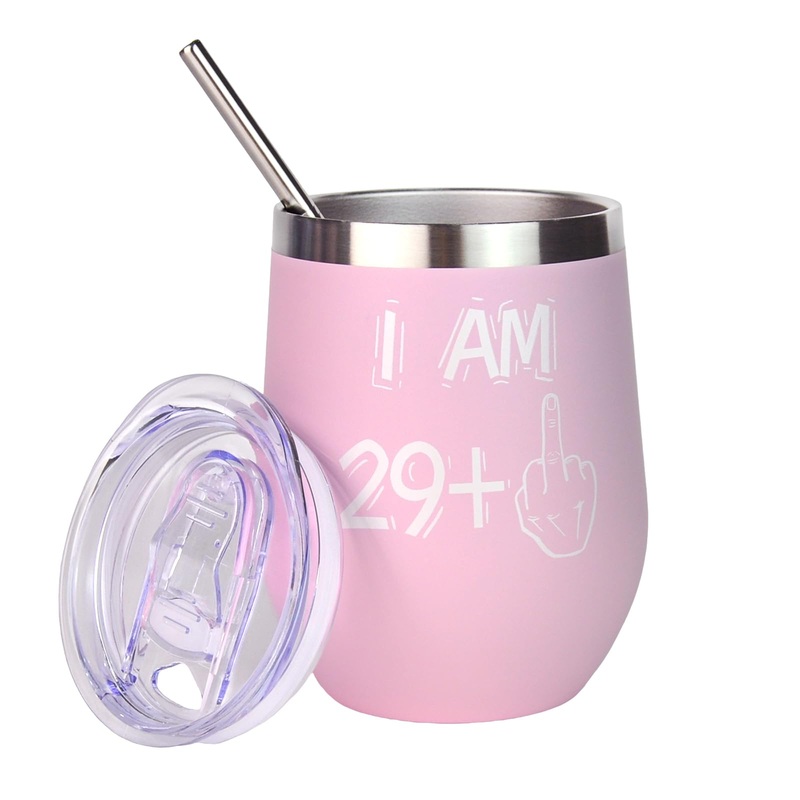 Bokalaka 30th birthday women 30th birthday gift for women stainless steel vineyards 30th birthday woman birthday poison (pink 350ml)