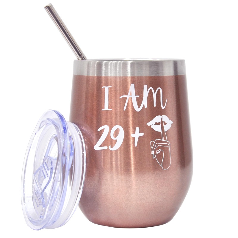 Bokalaka 30th birthday women 30th birthday gift for women stainless steel winegrowers 30th birthday woman 29+1 birthday poison (350ml 12oz)