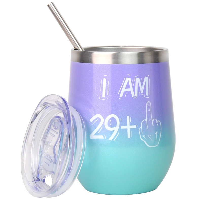 Bokalaka 30th birthday women 30th birthday present for women stainless steel winegrowers 30th birthday woman birthday poison 30. (350ml) gradient color