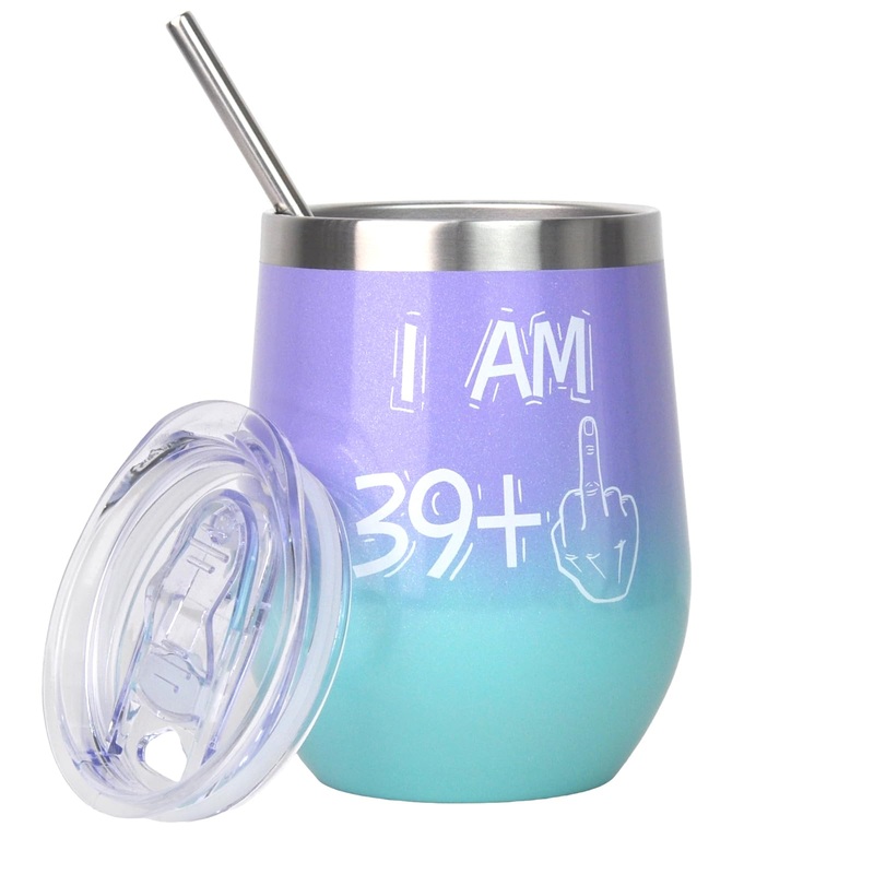 Bokalaka 40th birthday women 40th birthday present for women stainless steel winegrowers 40th birthday woman 30th birthday poison (350ml) gradient color