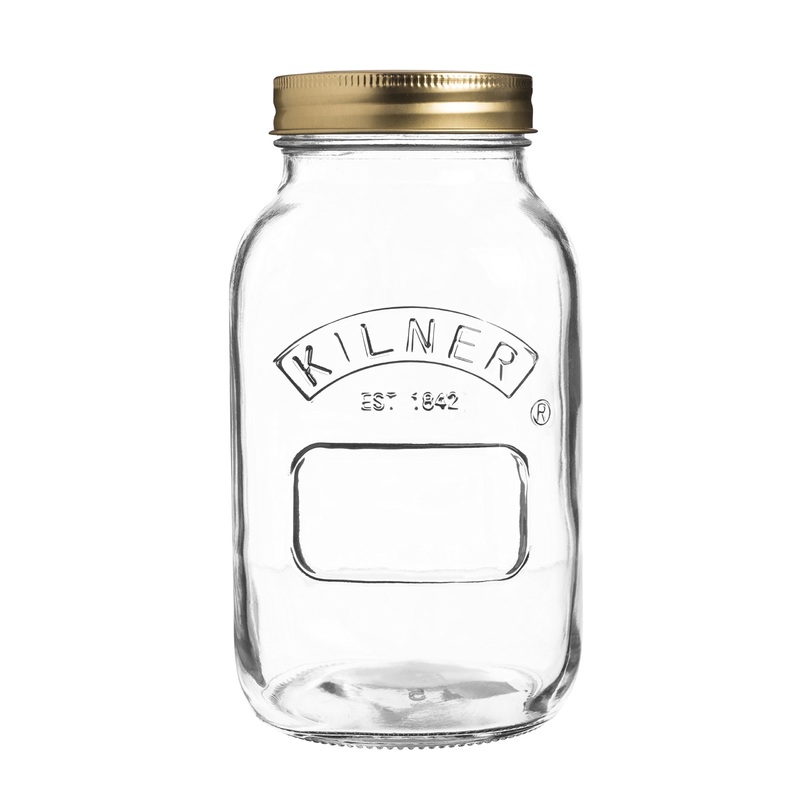 Kilner 1 Litre Round Glass Screw Top Lid Preservation Storage Jar 1 Litre Single