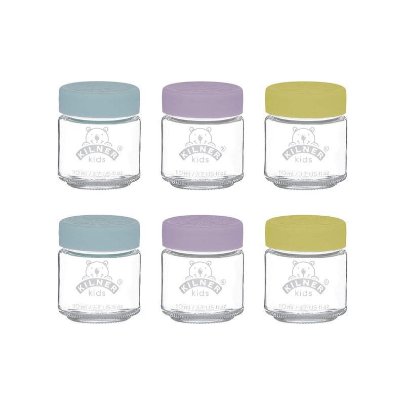 Kilner Kids 110 Millilitre Set of 6 Glass Jars Yellow/Purple 110ml Single