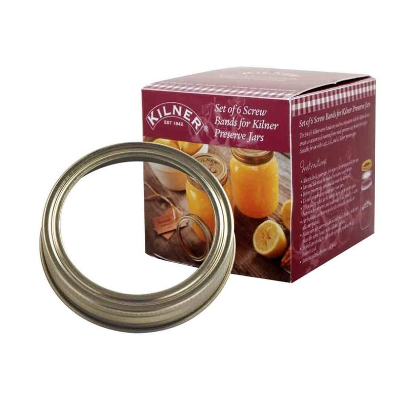 Kilner Replacement Steel Screw Bands Gold One Size Preserve Jar Screw Bands – Set of 6