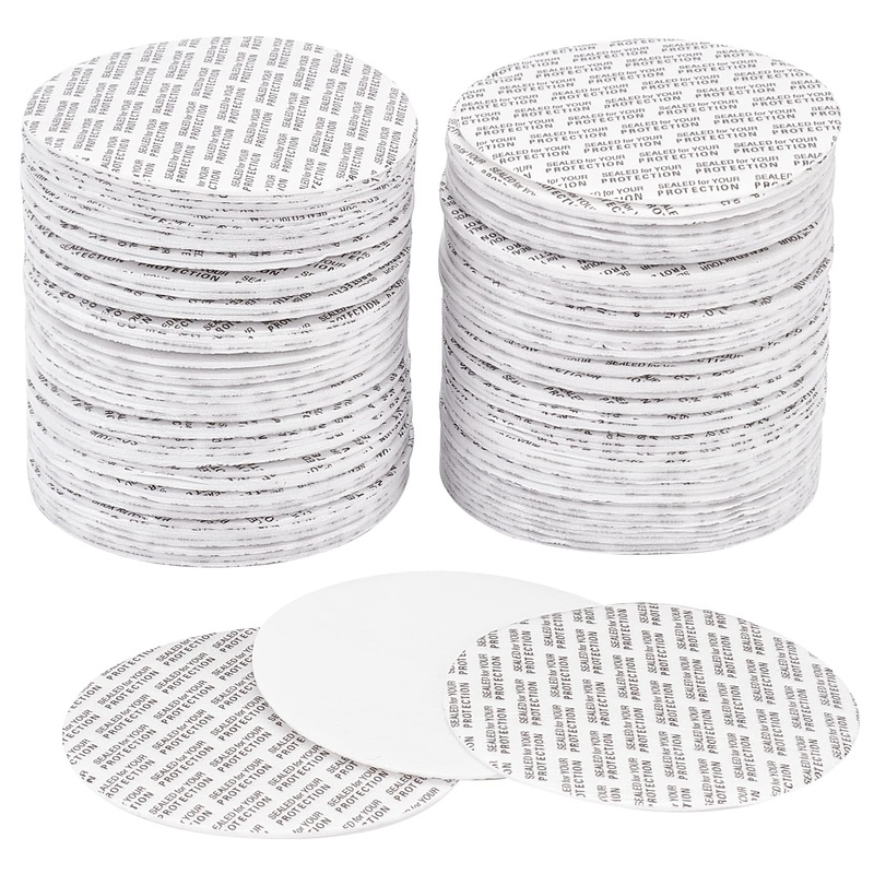 NBEADS 100 Pcs Foam Lid Liner 70mm Seal Cap Liner Jar Sealer Bottle Seals Waterproof Pressure Sensitive Seals Jar Seals Bottle Seals for Cosmetic Plastic Glass Jar Lid Canning Vials White 100 Pcs-70mm