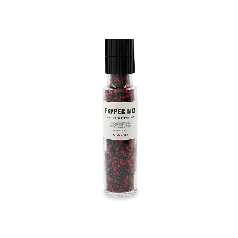 Nicolas Vahe pepper mixture |Pepper mill with pink and black peppercorns made of ceramic |Gourmet spice in a Danish design Pepper Mix