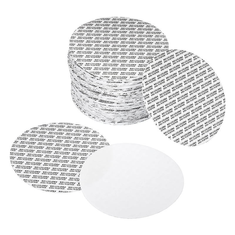 PATIKIL 101mm/3.98″ Foam Lid Liner 50 Pack PS Foam Resistant Tamper Pressure Sensitive Seal for Bottle Cap Liners Seals