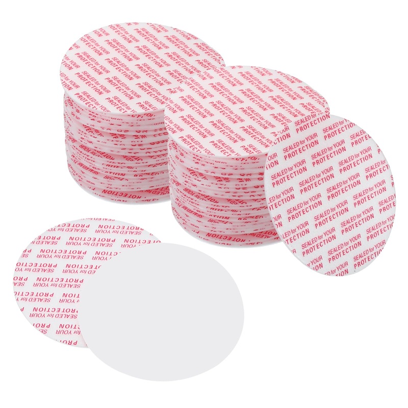 PATIKIL 50mm/2inch Foam Lid Liner 100Pcs PS Foam Resistant Tamper Pressure Sensitive Seal for Bottle Cap Liners Seals White Red