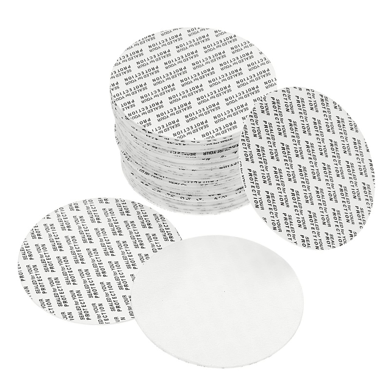 PATIKIL 63mm/2.48″ Foam Lid Liner 100Pack PS Foam Resistant Tamper Pressure Sensitive Seal for Bottle Cap Liners Seals