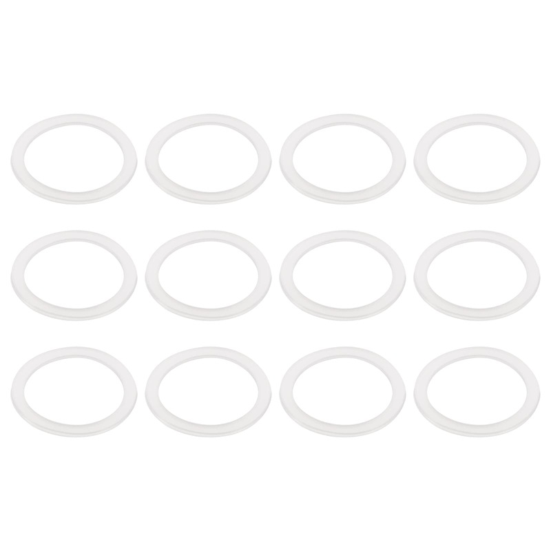 sourcing map Silicone Seals for Mason Jar 12pcs – Rubber Gasket for Glass Jars Standard Mouth Leak Proof Fits Canning Lids (White) 70mm