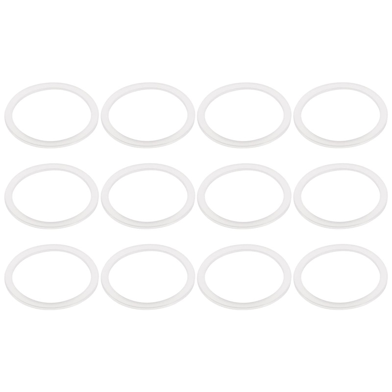 sourcing map Silicone Seals for Mason Jar 12pcs – Rubber Gasket for Glass Jars Wide Mouth Leak Proof Fits Canning Lids (White) 86mm
