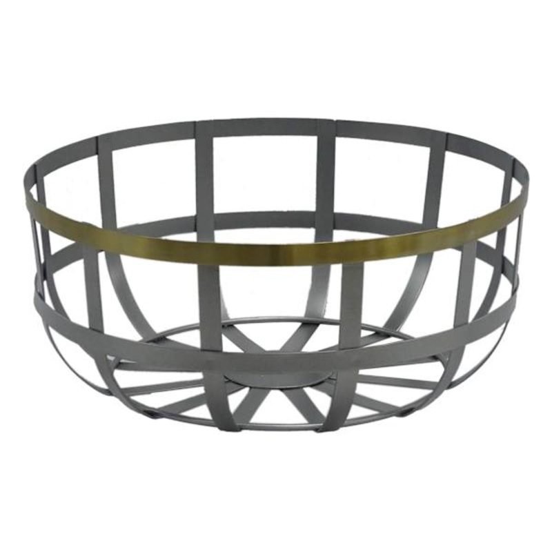 Two-Tone Metal Decorative Bowl, Large