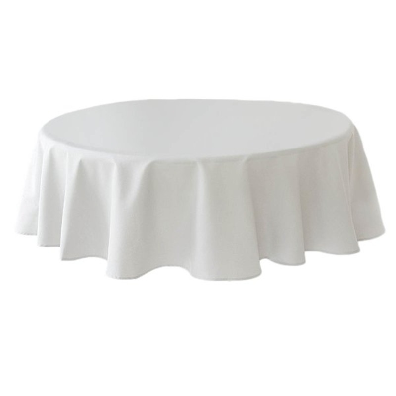 Basics Solid Fog Round Tablecloth, 70″