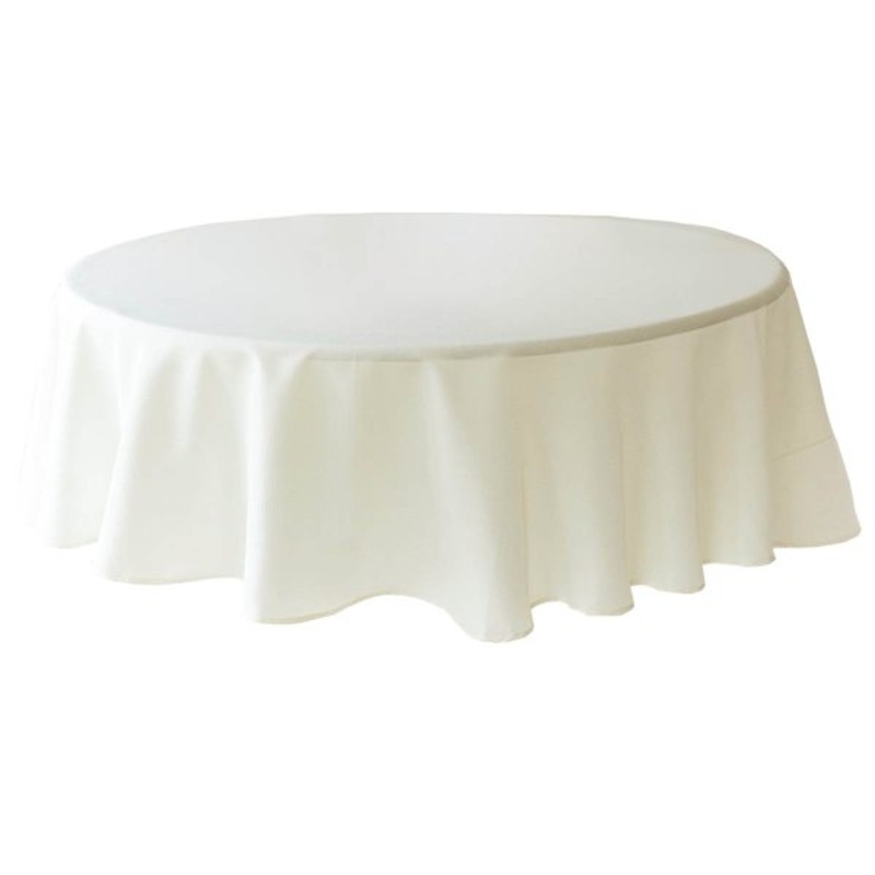 Basics Solid Ivory Round Tablecloth, 70″