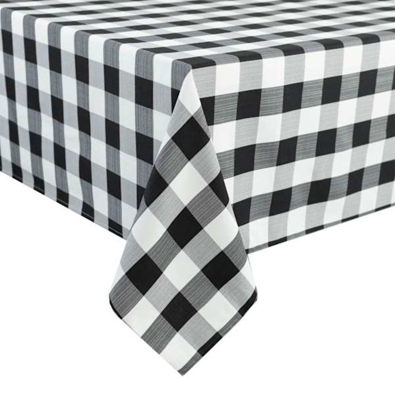 Black Buffalo Check Tablecloth, 60×84