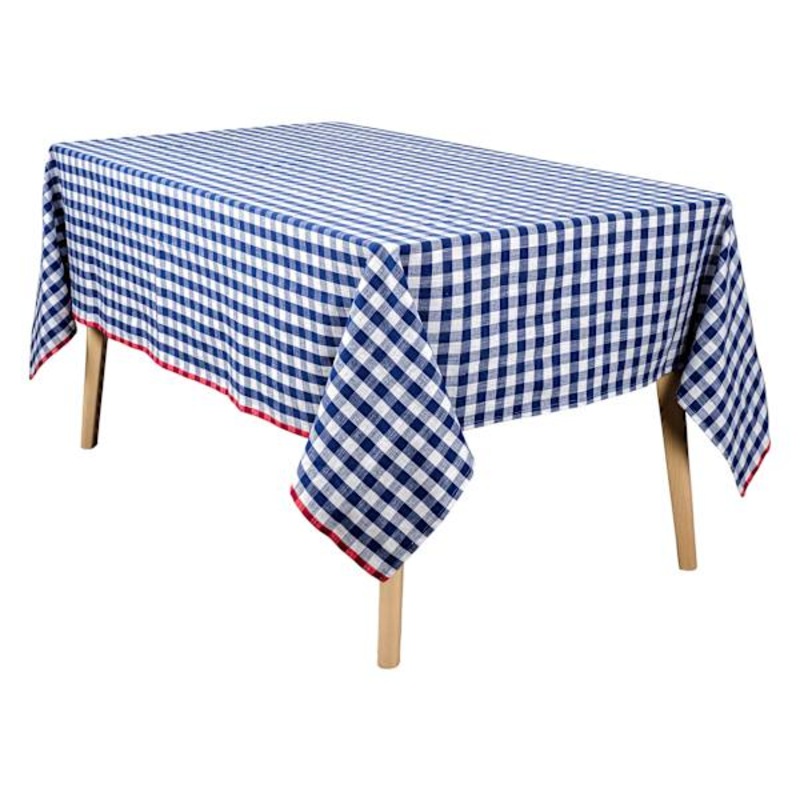Blue Buffalo Check Tablecloth, 60×84