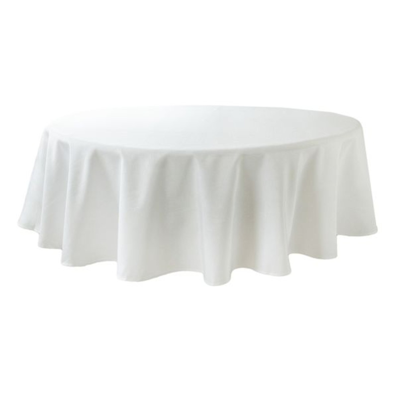 Faro Round White Tablecloth, 70″