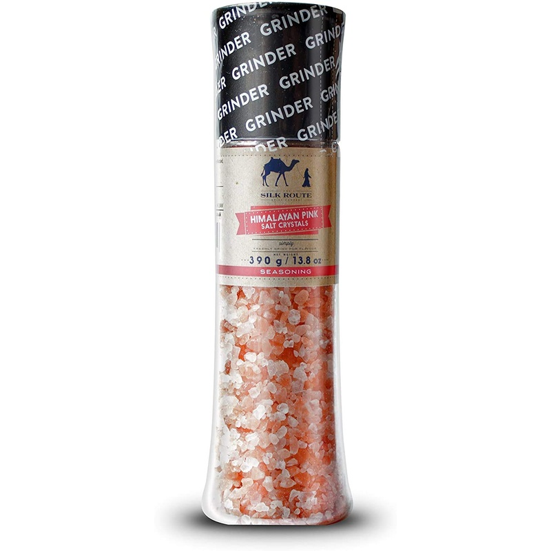 Himalayan Pink Salt Giant Spice Grinder – 390g/13.8oz Easy to Use Pink Salt Mill Fresh Himalayan Salt Contains Essential Rose Salt Minerals
