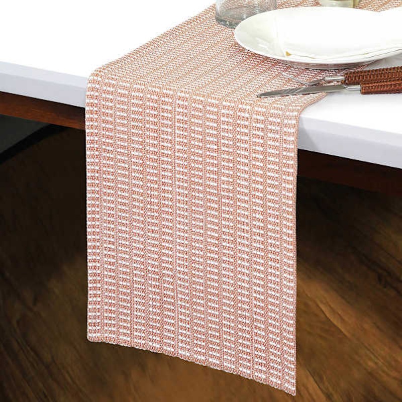 Pink & Ivory Mix Woven Table Runner, 14×72