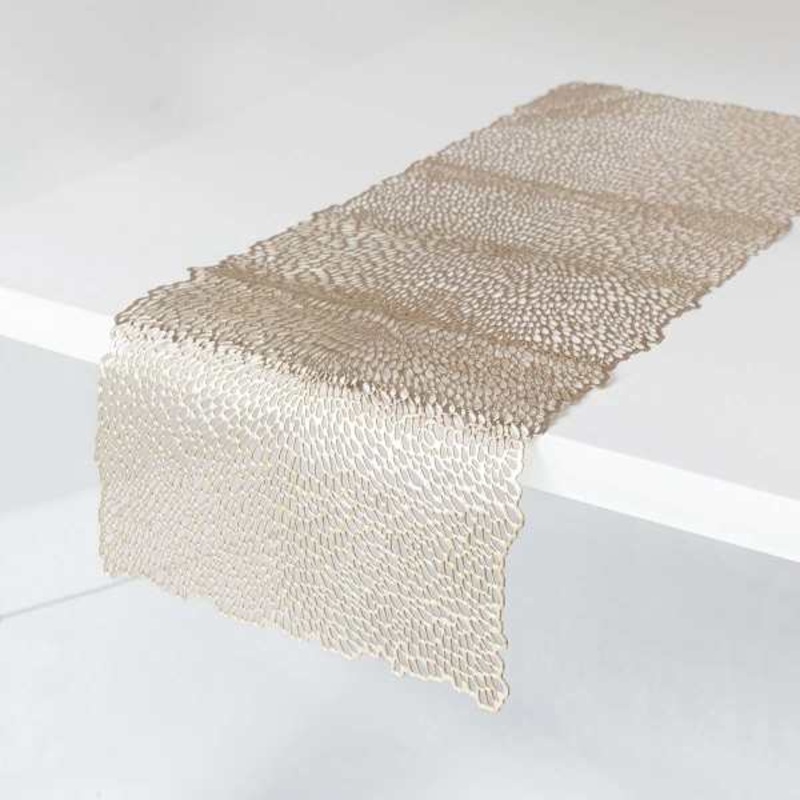 Prosecco Bloom Pressed Vinyl Centerpiece Table Runner, 14.3×36.6