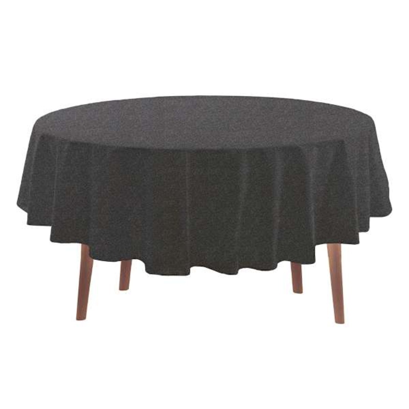 Round Black & Grey Mix Feast Tablecloth, 70″