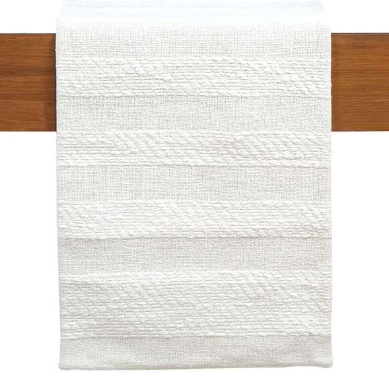 Textured Woven Cotton Table Runner, 72″