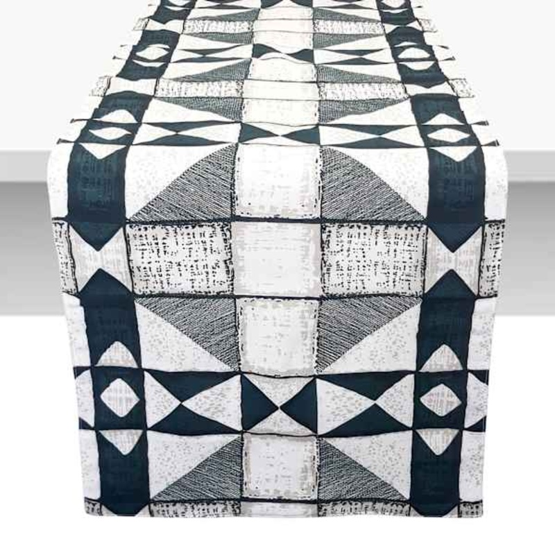Tracey Boyd Geometric Cotton Table Runner, 72×13