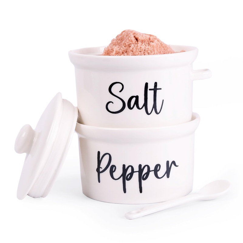 White Salt and Pepper Cellar